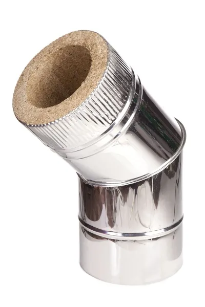 Отвод 150 45 градусов нерж. полир. 0,5мм